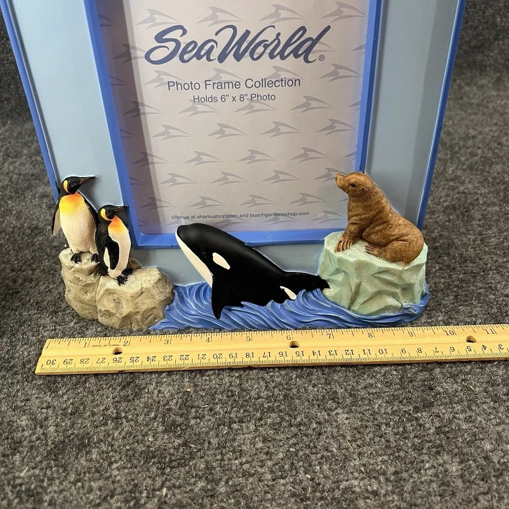 Seaworld 3D Picture Frame Shamu Killer Whale Penguin Sea Lion 6x8 New